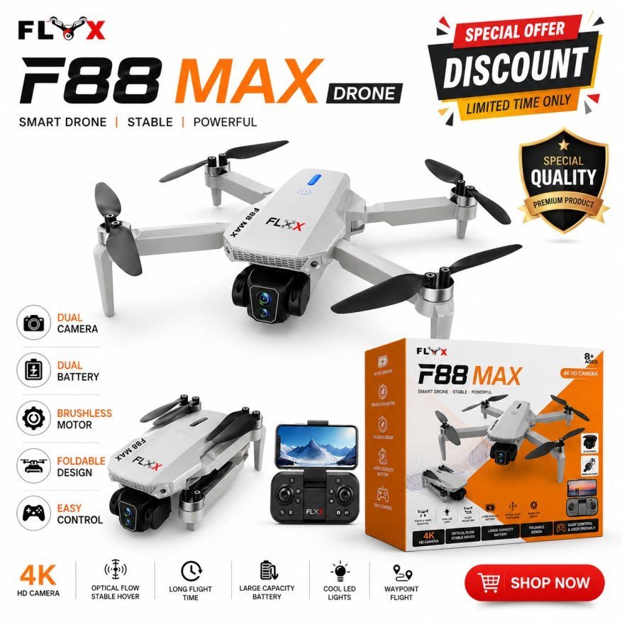 F88 Max Dual Camera Drone with Remote